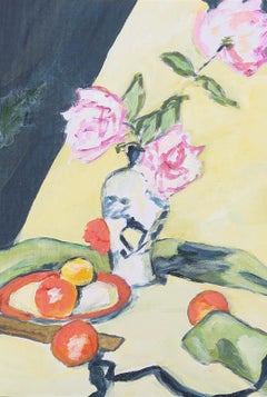 Impressionist Acrylic - Pink Roses & Oranges