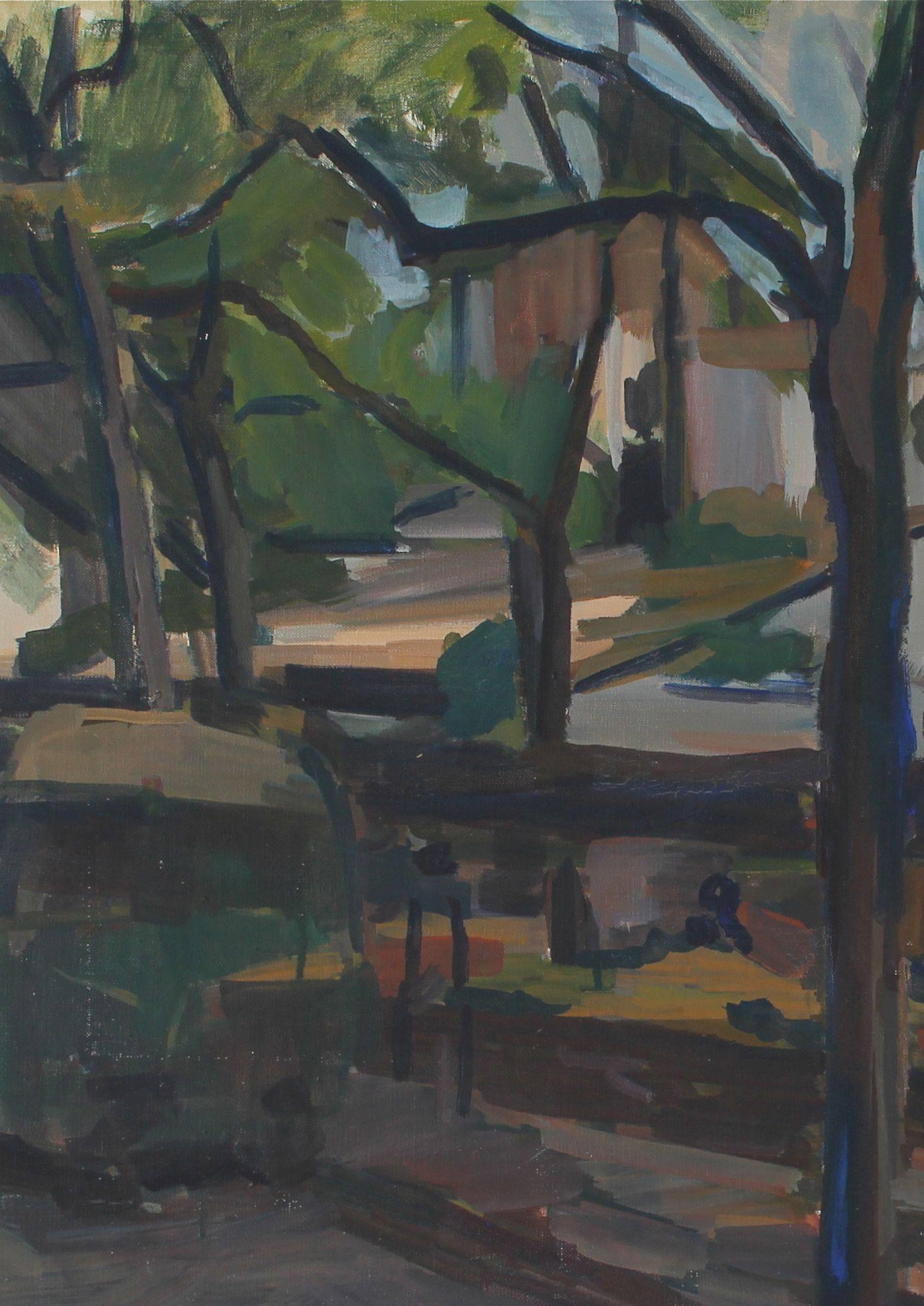 park bench painting