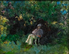 Impressionist Early 20th Century Oil - Figure Seated in Garden