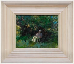 Impressionist Early 20th Century Oil - Figure Seated in Garden