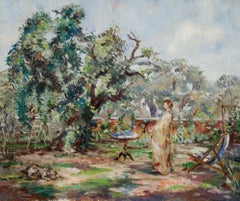 Impressionist Early 20th Century Oil - The Walled Garden