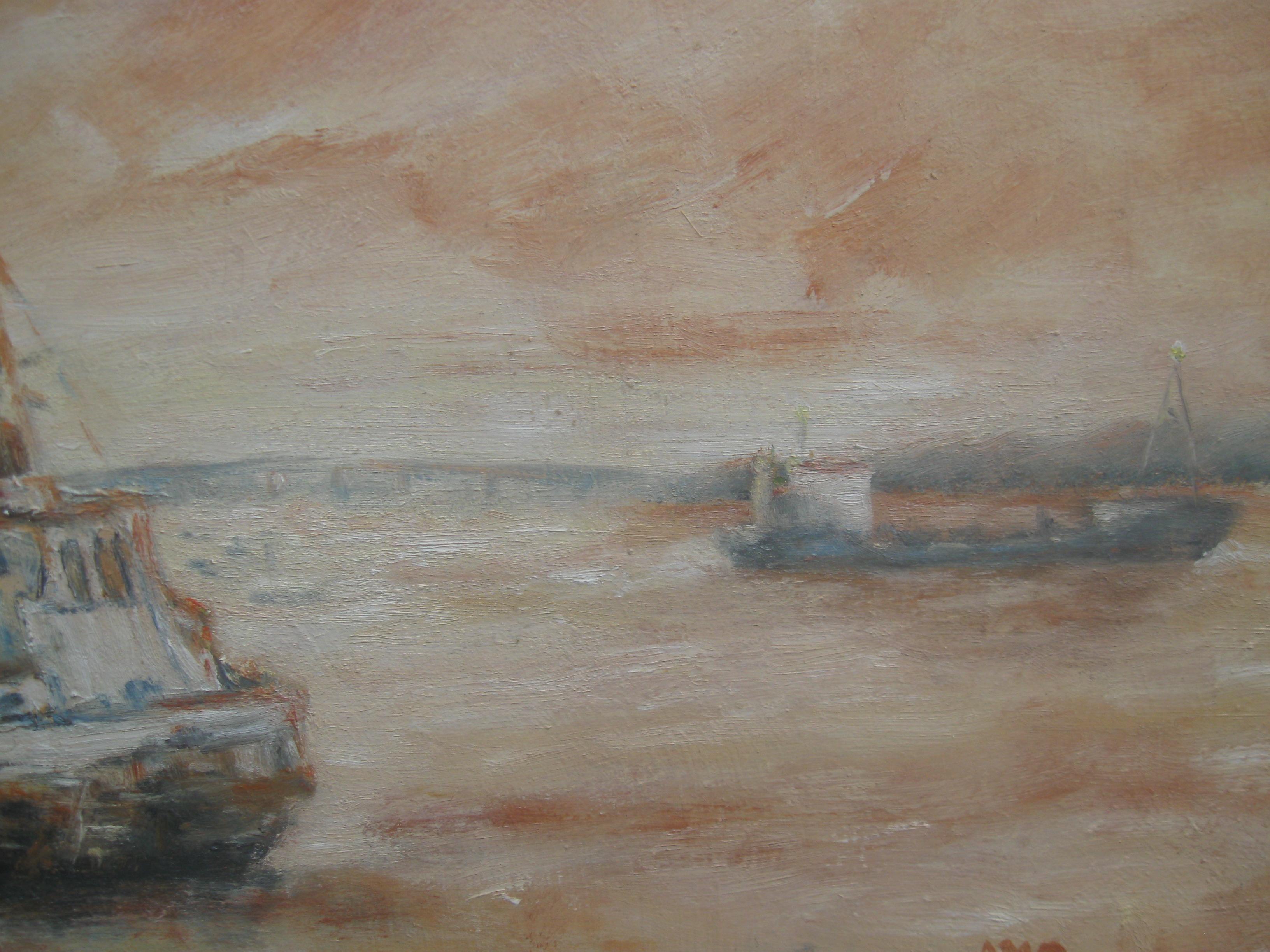 Un raffinato olio impressionista di Anne Marie Oshelda  (1958-2017).  Austriaco di nascita e formatosi a Londra presso la Sir Jonn Cass School of Art. Oshelda ha esposto ampiamente e ha molte opere in collezioni e musei di tutto il mondo. Uno studio