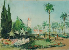 Impressionist Italian Landscape Painting, 1960, Unframed, 20x27.5