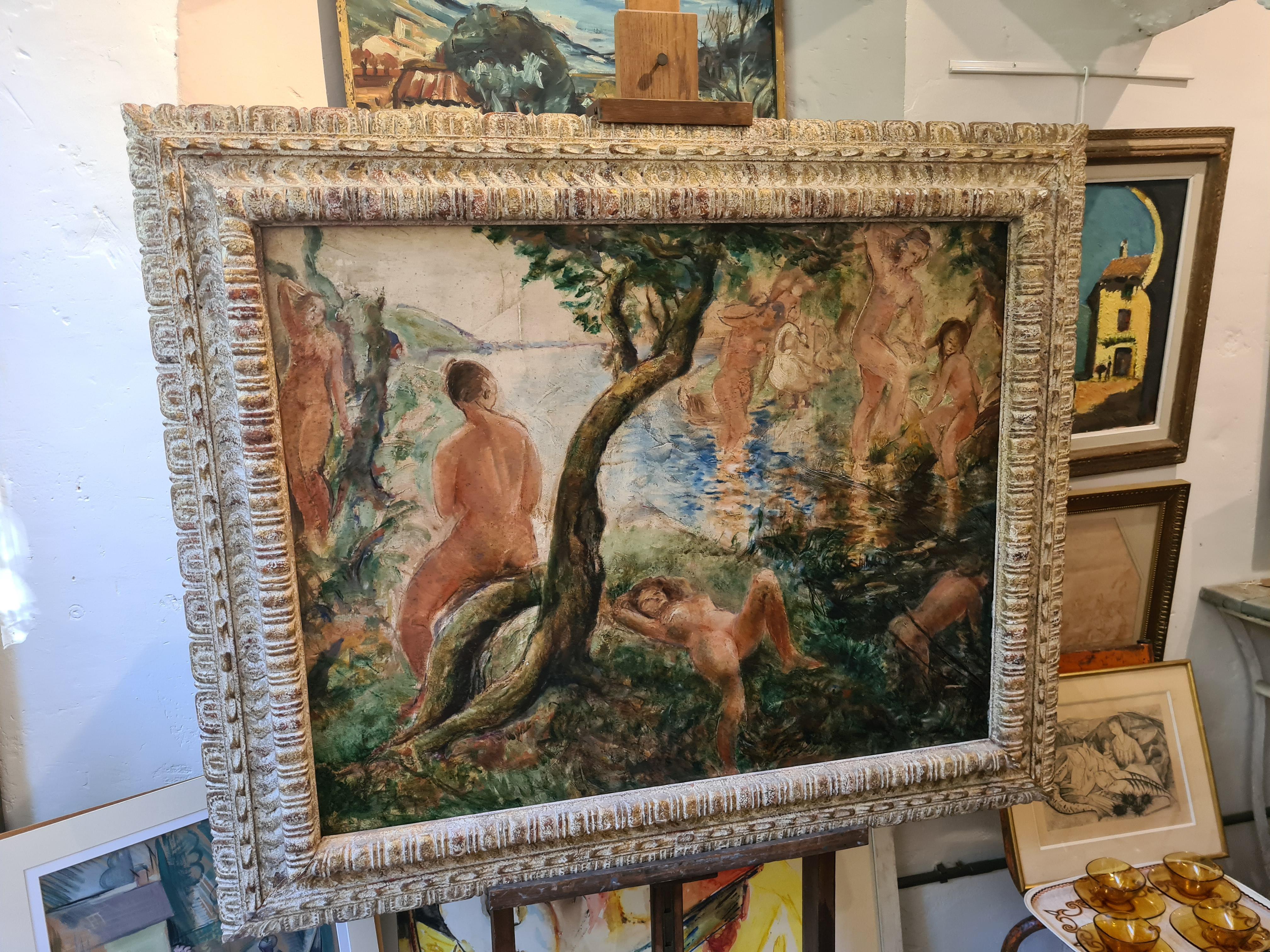 Impressionist Large Scale Female Nudes in a Landscape, 'L' été a la rivière' For Sale 9