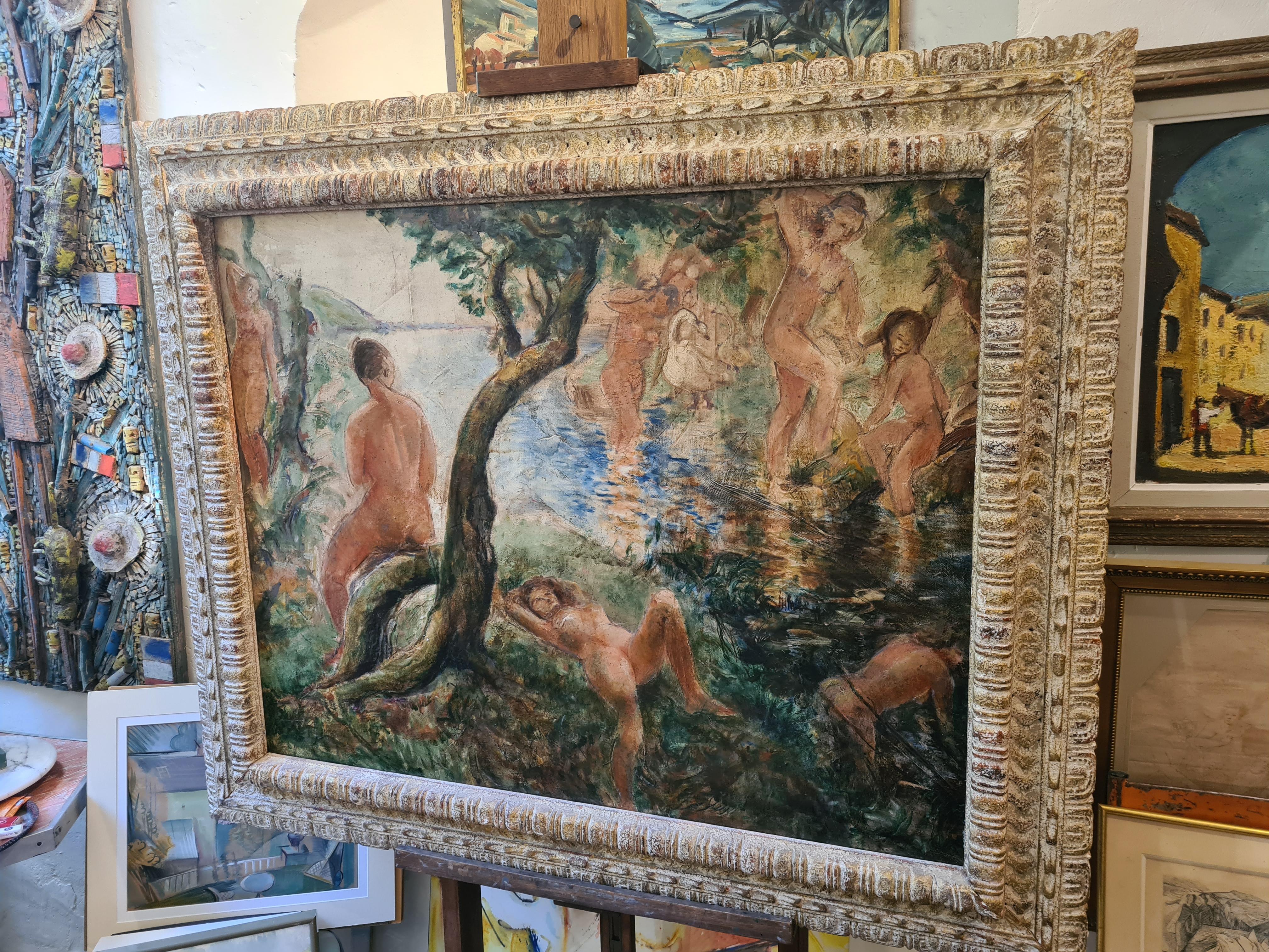 Impressionist Large Scale Female Nudes in a Landscape, 'L' été a la rivière' For Sale 10