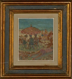 Impressionist Mid 20th Century Oil - A Day at the Beach