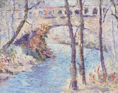 Impressionista New Hope Bucks County Paesaggio incorniciato Pittura ad olio originale