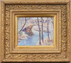 Impressionista New Hope Bucks County Paesaggio incorniciato Pittura ad olio originale