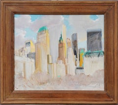 Impressionist New York Cityscape Plaza Hotel Central Park Framed Oil Painting