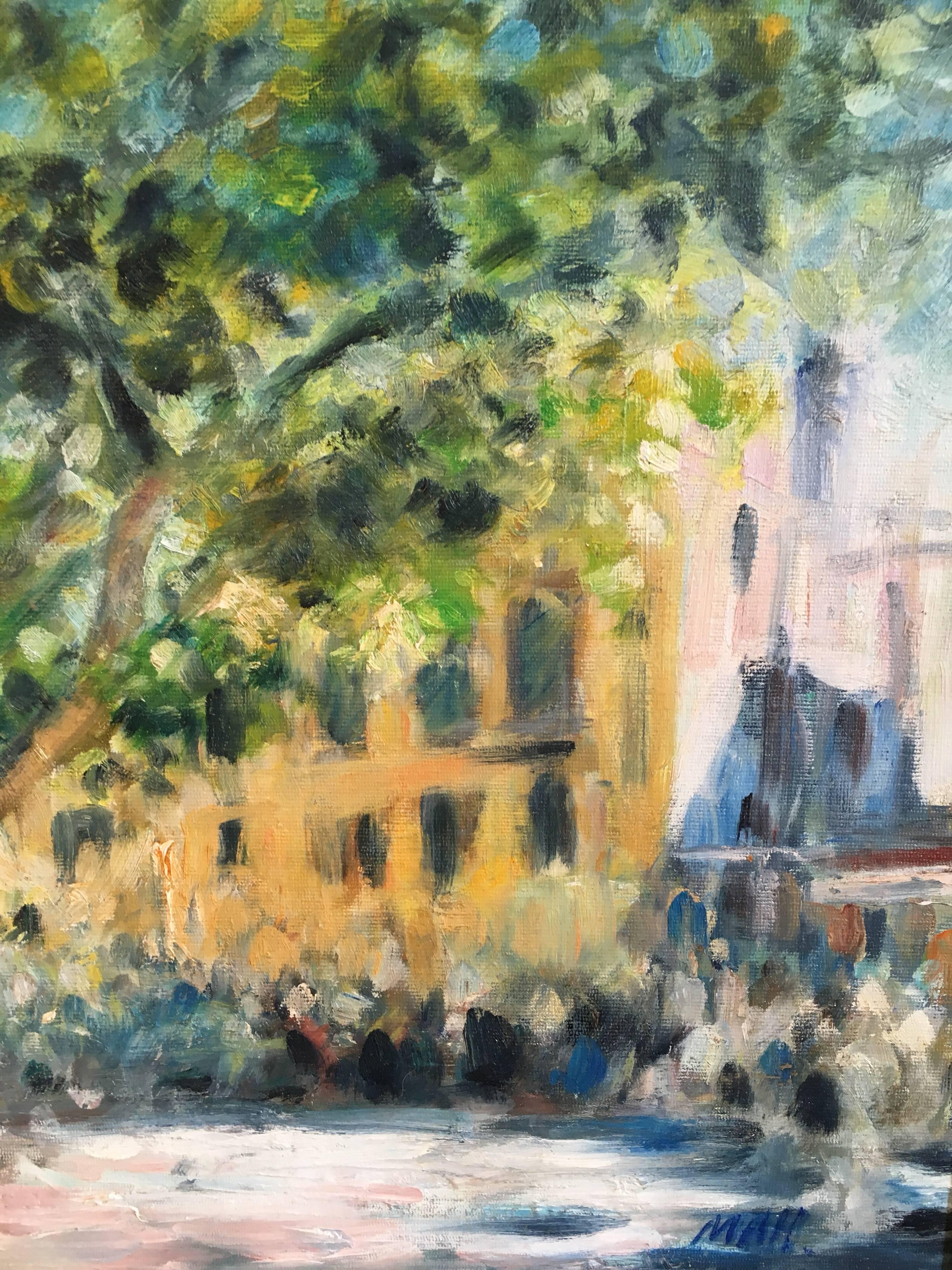 Impressionist Oil of a French Market Day 3