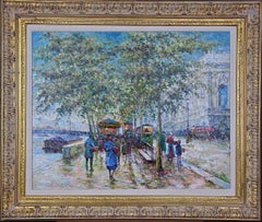 Impressionist Oil Painting of Paris, France in the Manner of Blanchard & Cortes