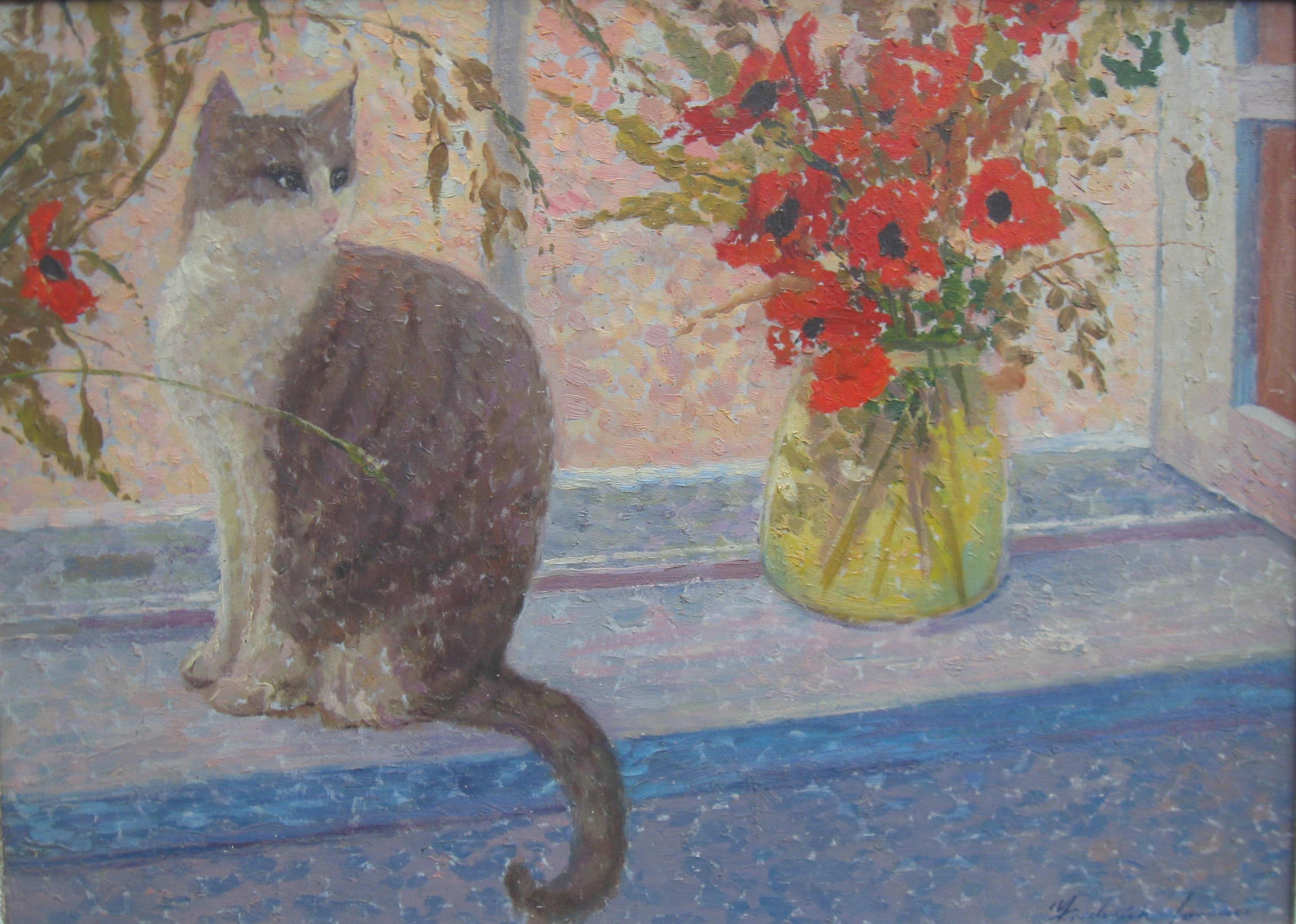 Impressionniste : école de Pierre Bonnard, peinture à l'huile signée, années 1950 - Painting de Unknown
