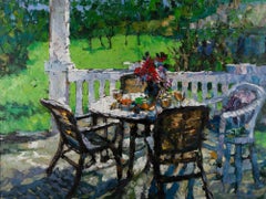 Impressionist Original Oil On Canvas "Tea Time"