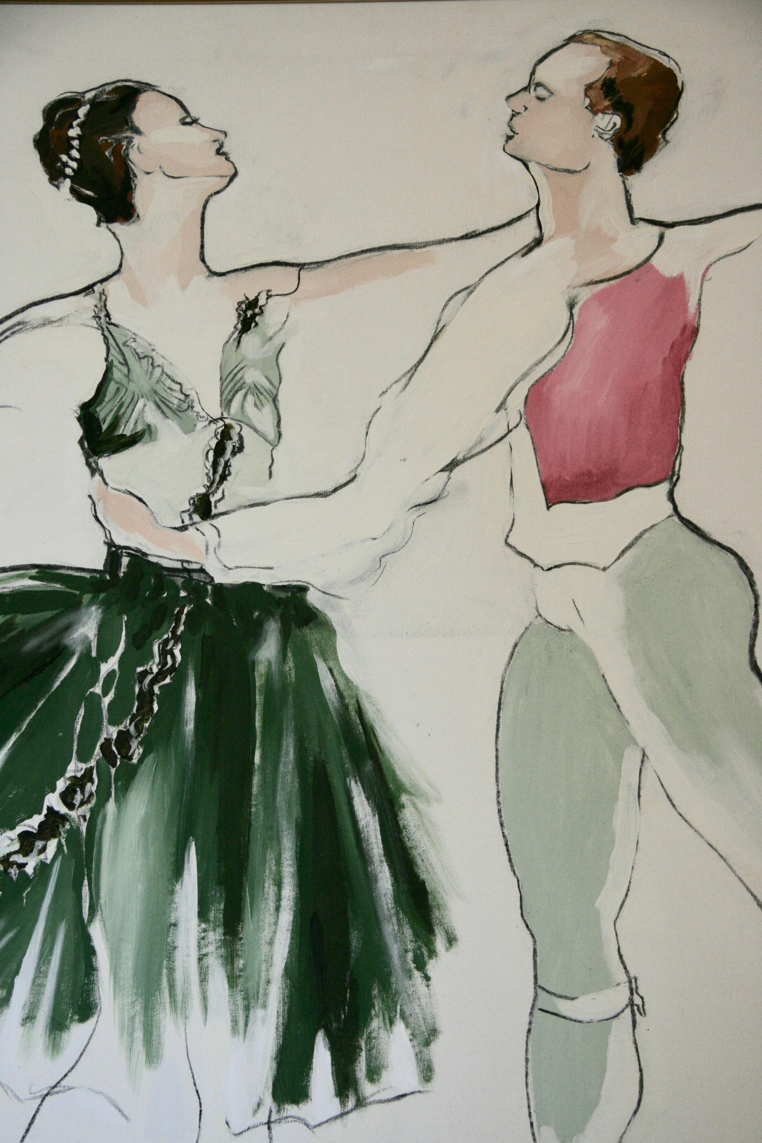  Taille surdimensionnée impressionniste moderne  Peinture de ballet en vente 2