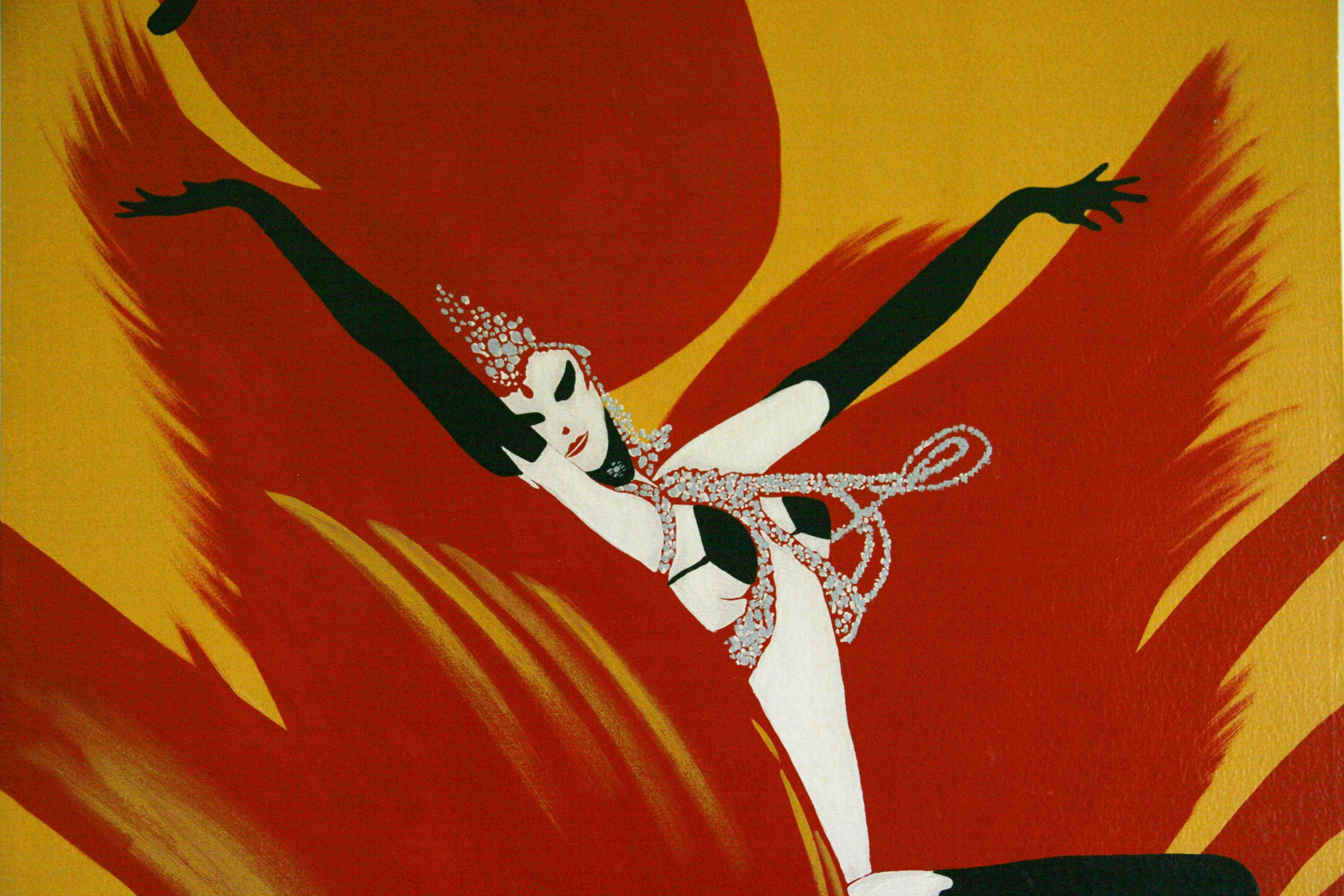 3910 Olio sovradimensionato su  ha rappato la tela Corus Girl al Moulin Rouge