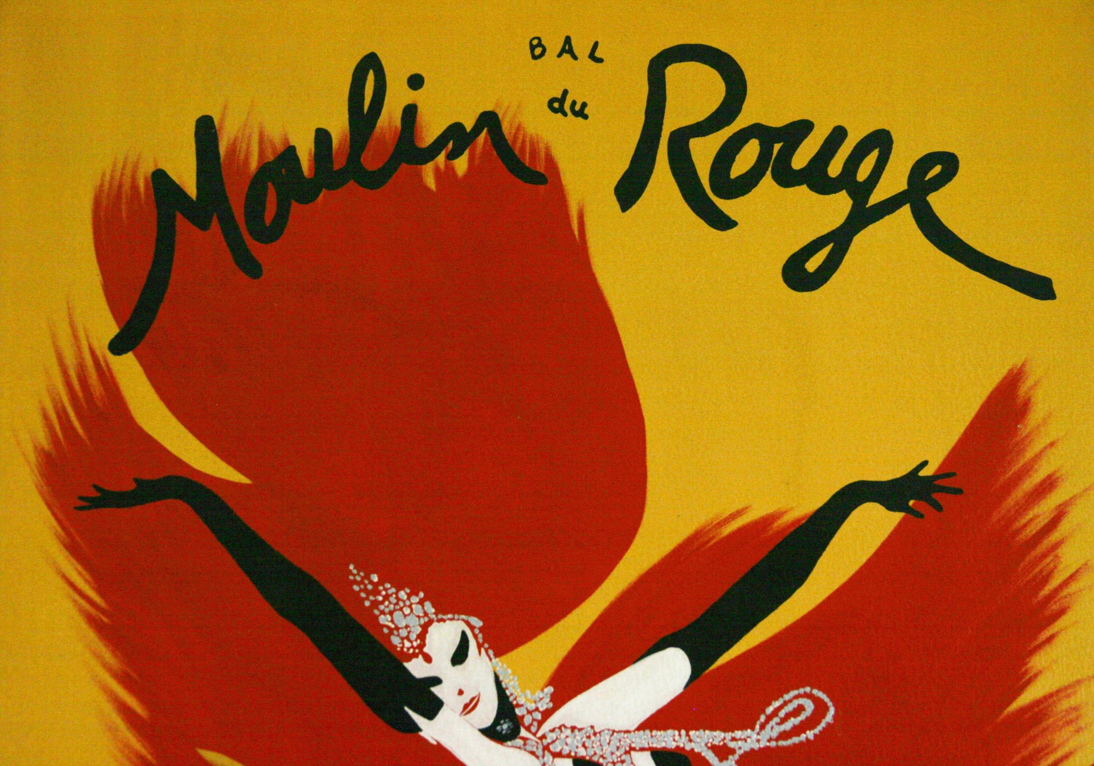 Olio impressionista di grandi dimensioni su tela Corus Girl at the  Moulin Rouge 1