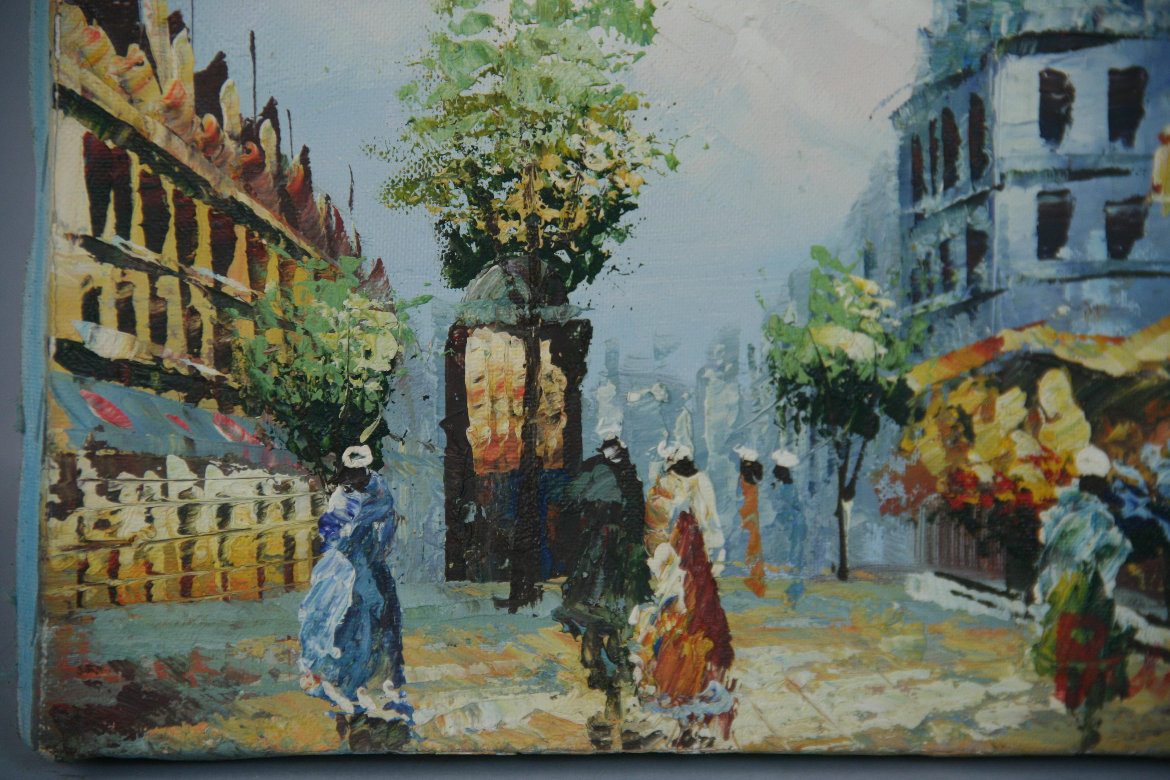 Paisaje impresionista del paseo marítimo de París - Painting de Unknown