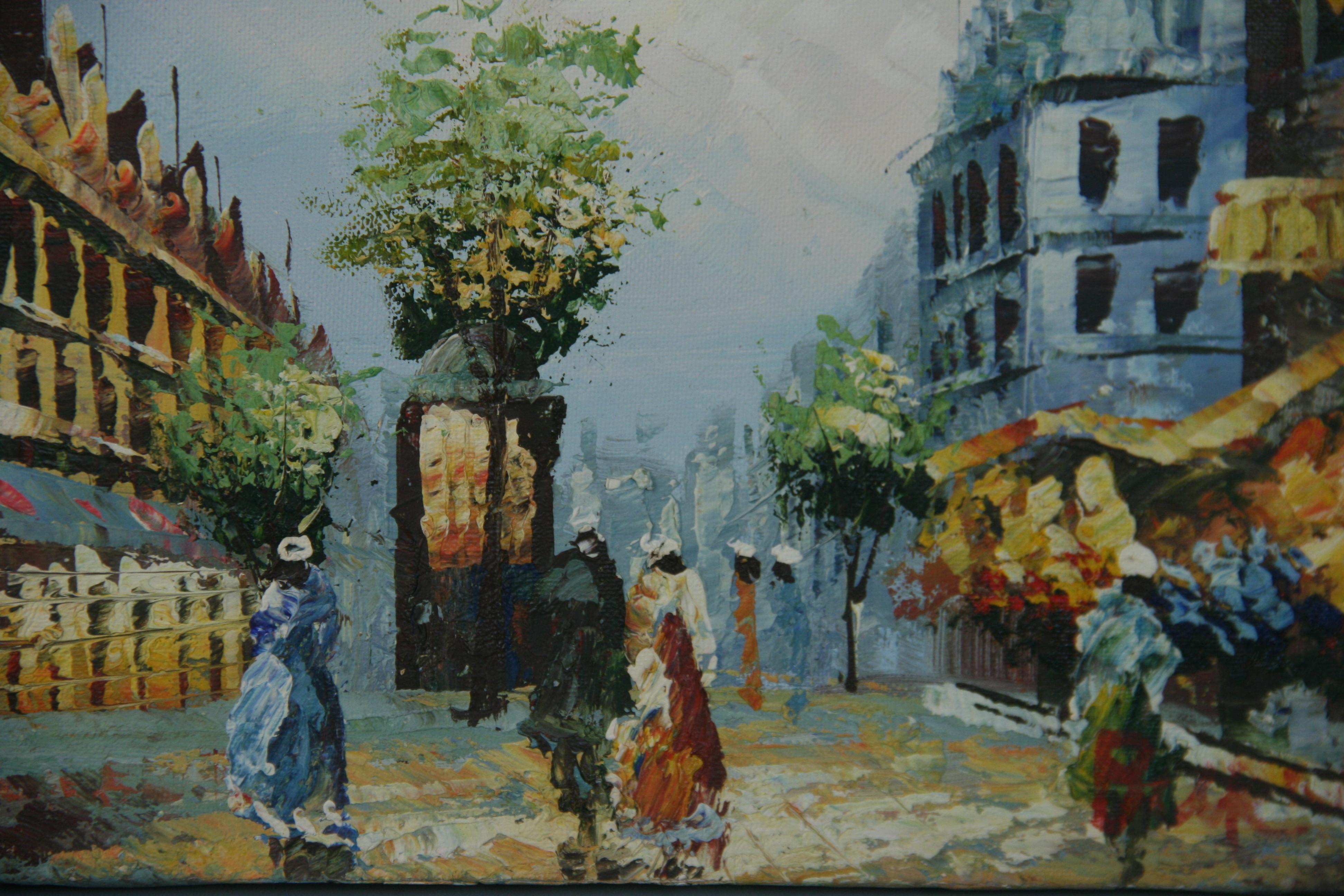 Impressionist Paris Promenade Landscape For Sale 3