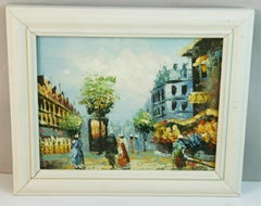 Impressionist Paris Street Scene, Oil on Canvas, Framed, 1970s