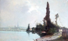 Impressionist river landscape Rouen the Seine Normandy France 19th Century