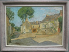Impressionist: S. Fredriksen (1907-1986) 'French Village on a Summers Day' oil 