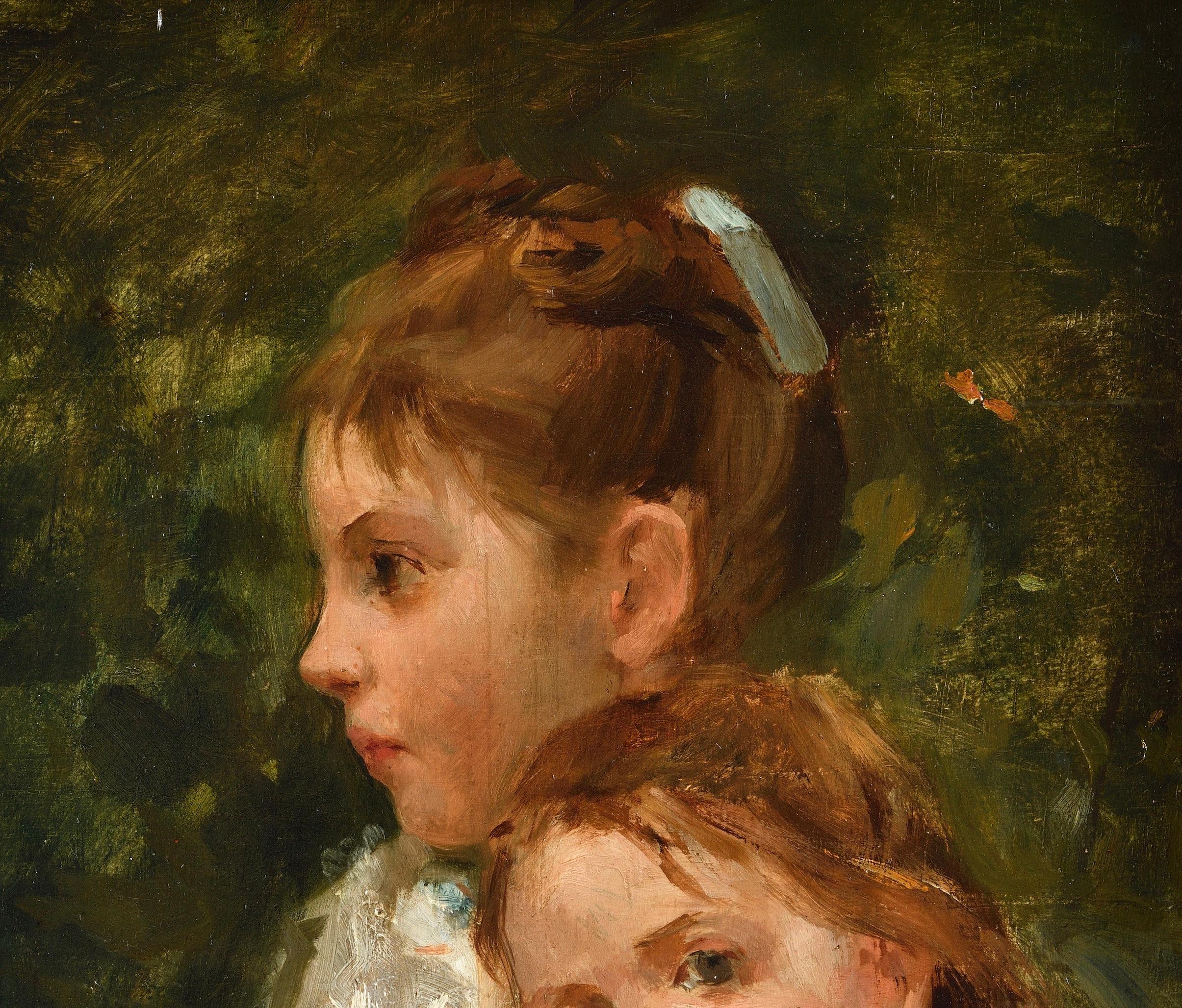 Impressionist School, second half of the 19th century - Brown Portrait Painting by Unknown