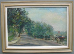 Impressionist: Sunny Day by The Thames, Öl ca. 1930er Jahre