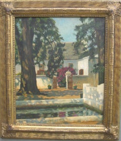 Impressionist View of a Vineyard and Fish Pond oil on canvas circa 1951