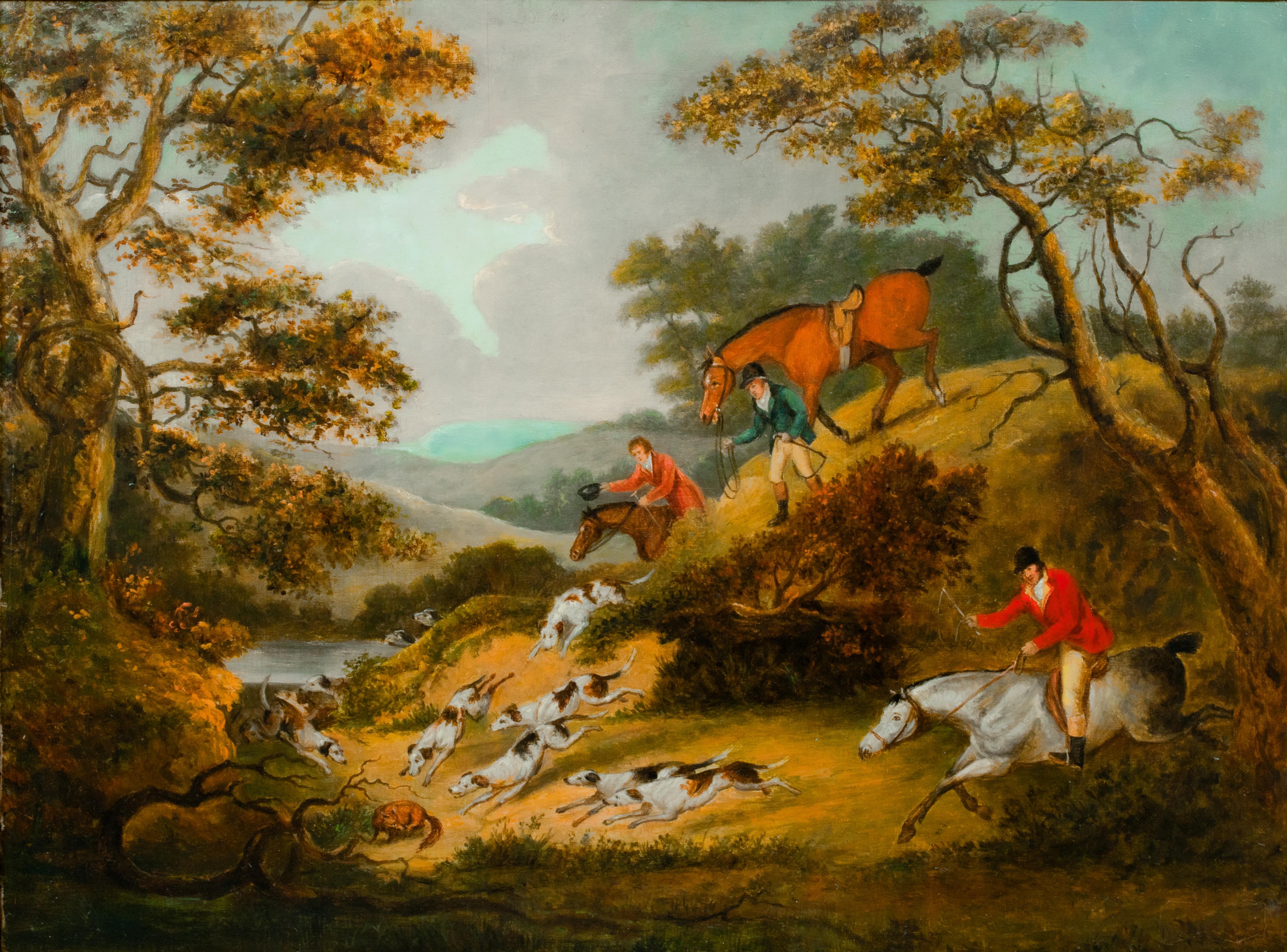 Unknown Landscape Painting -  In For The Kill, 18th/19th Century   by Dean Westenholme (1757-1837) 