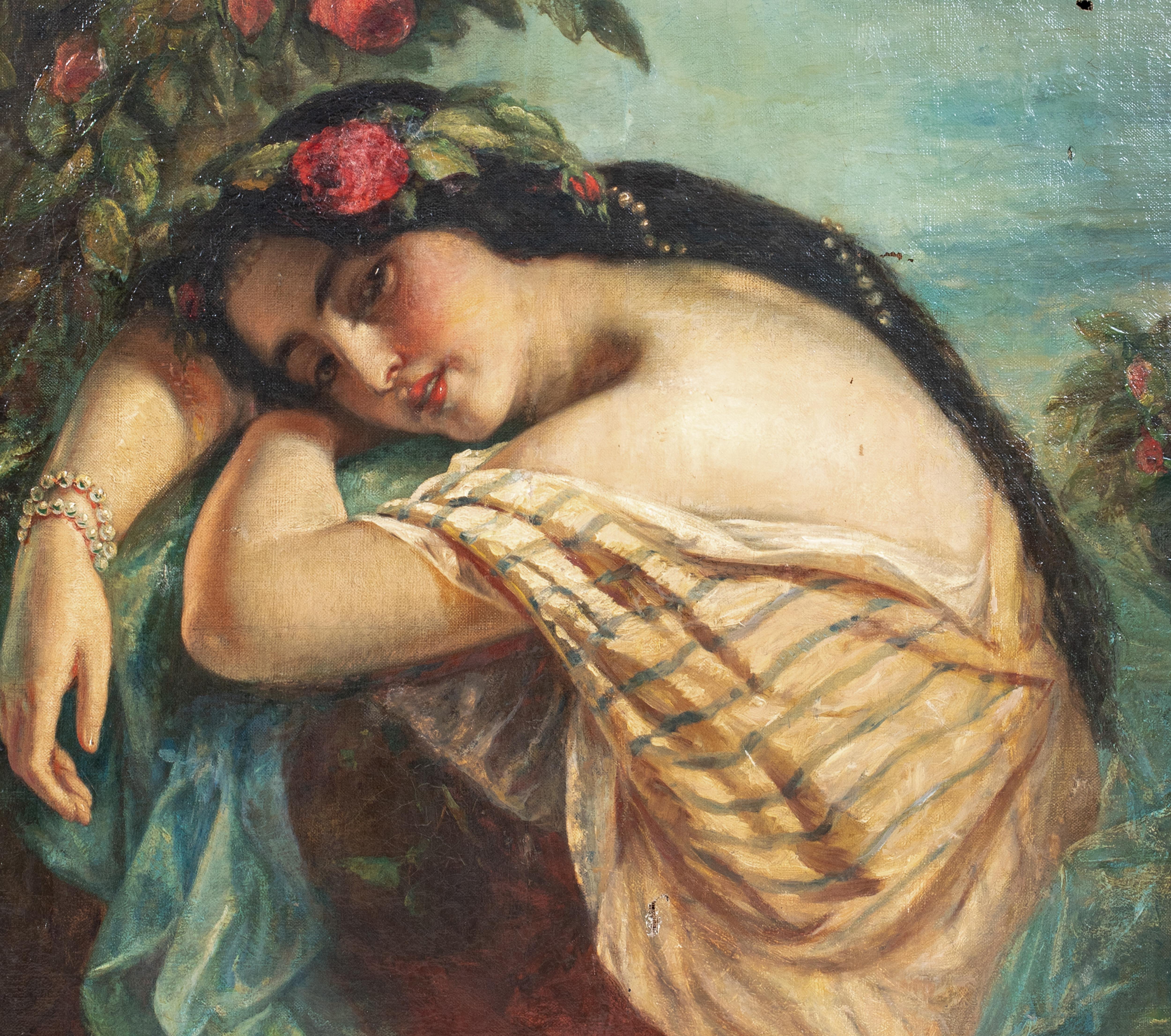 In Reflection, 19th Century   English Romantic School  Pre-Raphaelite For Sale 7