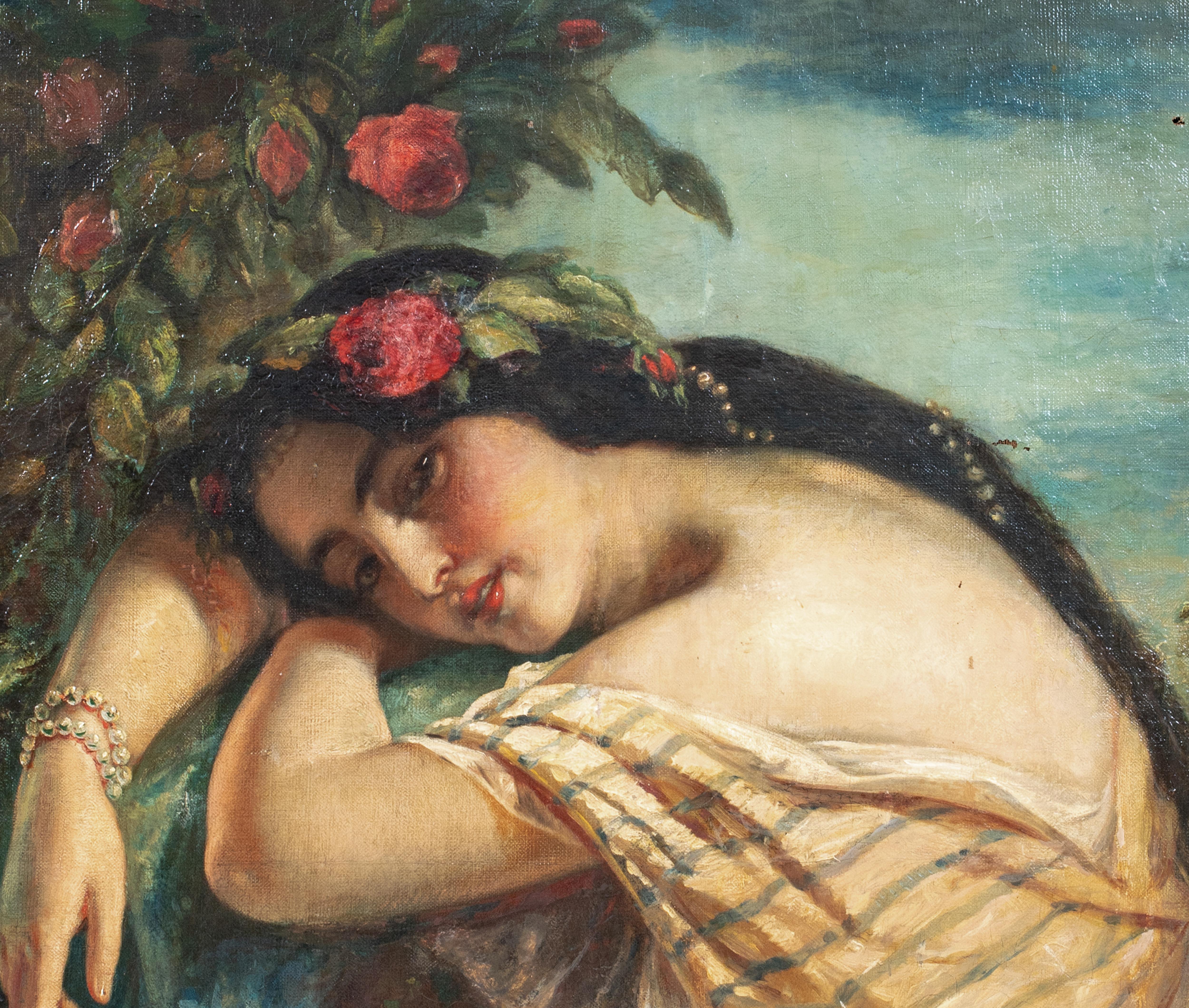 In Reflection, 19th Century   English Romantic School  Pre-Raphaelite For Sale 3