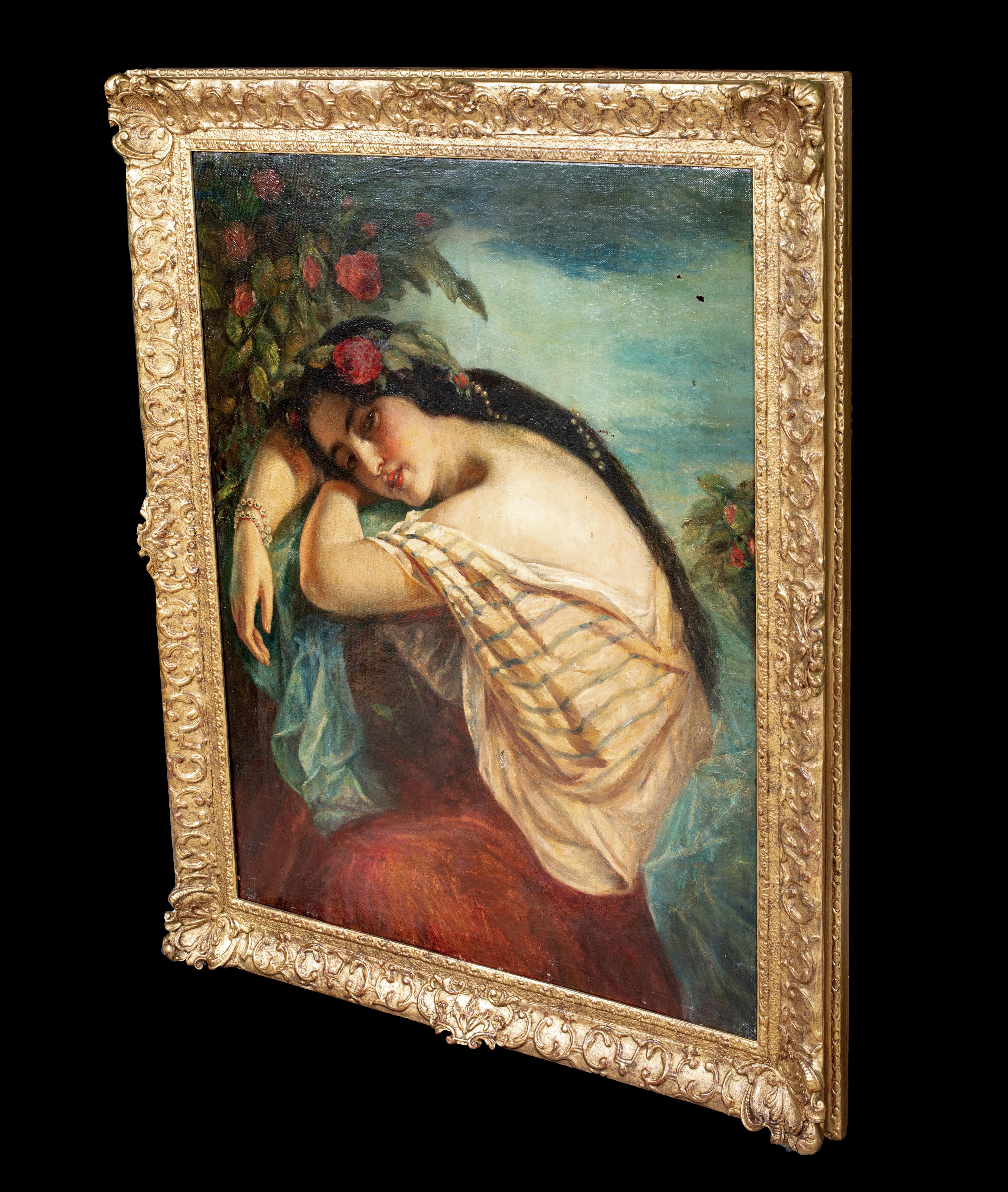 In Reflection, 19th Century   English Romantic School  Pre-Raphaelite For Sale 6