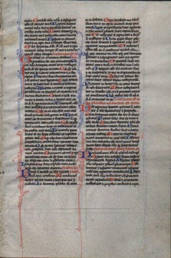 Antique In the Shadow - Psalms - 1240 Latin Medieval Bible Manuscript pen ink religious