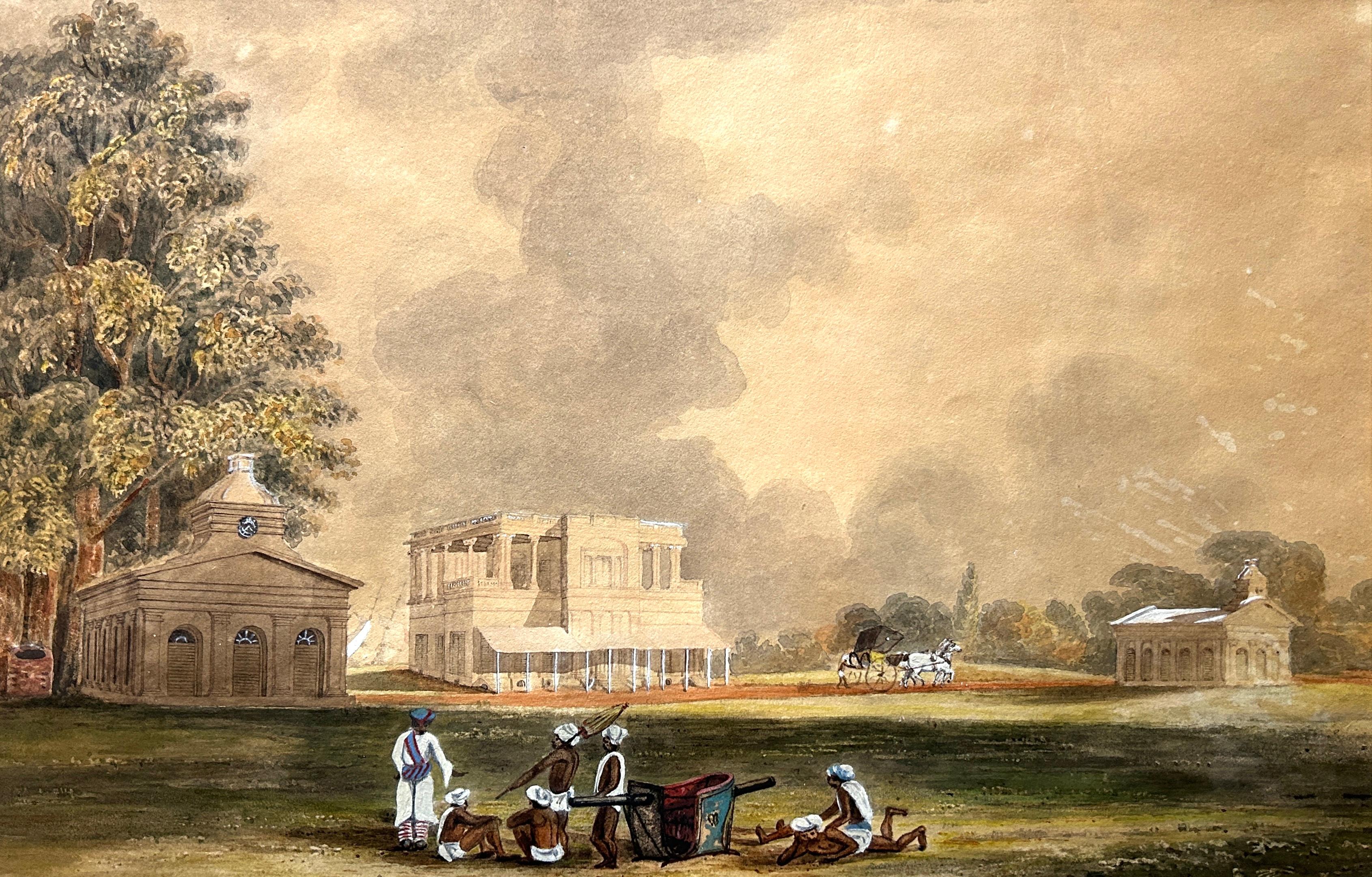 Unknown Landscape Painting - India Calcutta Company School Painting Hooghly Indian Artist after Sita Ram 