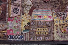 Indian Beaded & Embroidered Shisa Mosaic Textile Wall Hanging 8  Feet Long