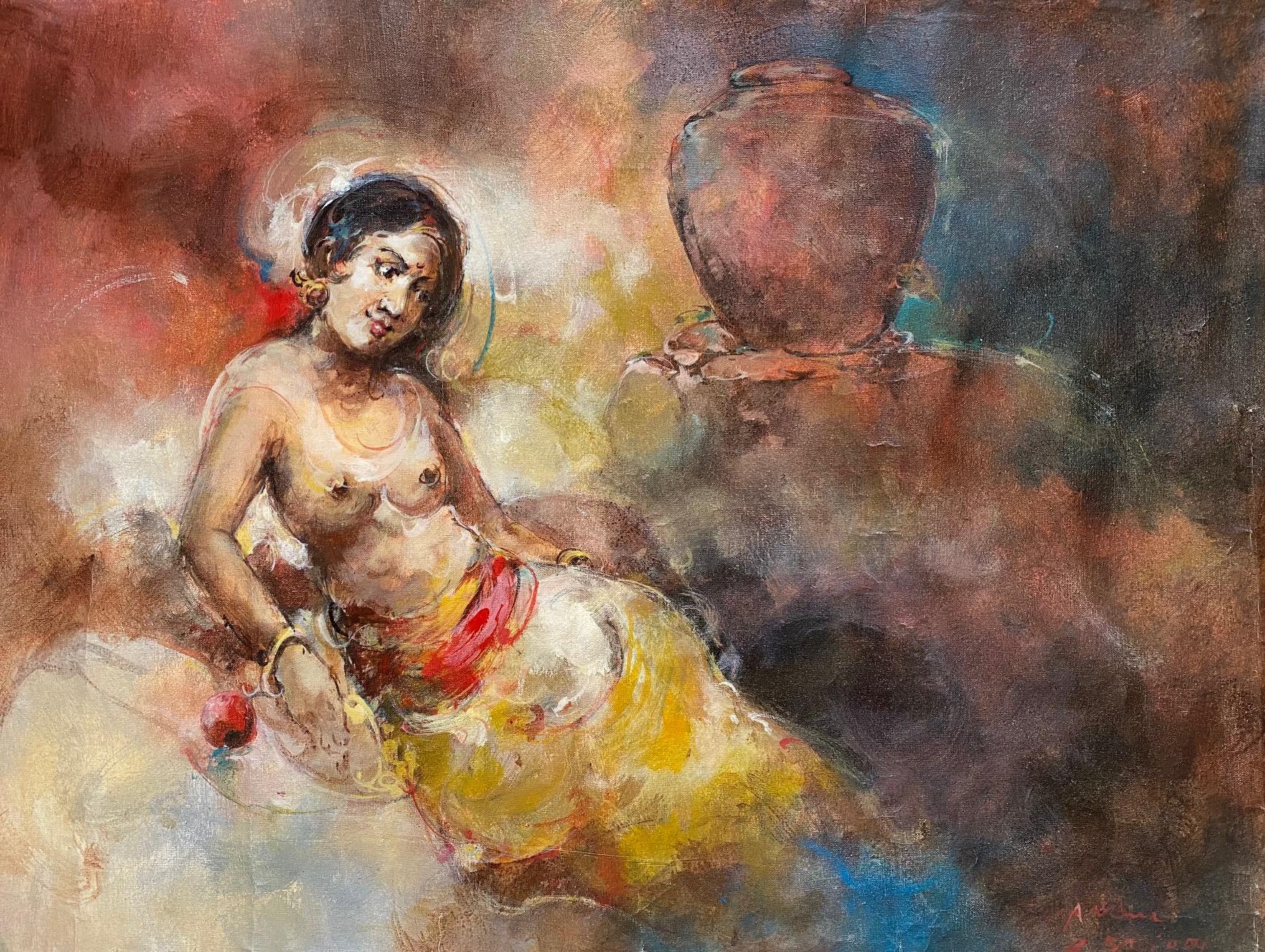Unknown Figurative Painting - Indian fantasy 