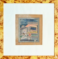 Indian Miniature - Fight between Durga and Mahishasura - 19th Century