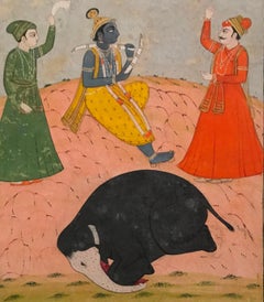 Peinture miniature indienne, école moghole de Delhi, 19e siècle