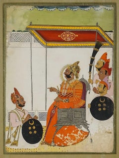 Indian Miniature Portrait Maharaja Bhim Singh of Jodhpur 18th cent