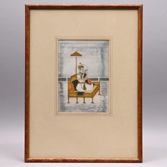 Indian Miniature Portrait of Emperor Akbar Shah II , 18th cent.