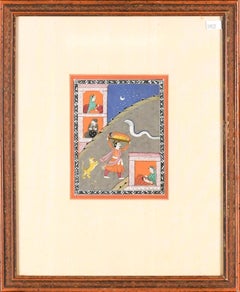 Indian Pahari Miniature Painting 'Birth of Krishna'