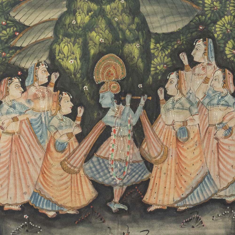 Indian Pichwai Painting, 19th C. For Sale 2