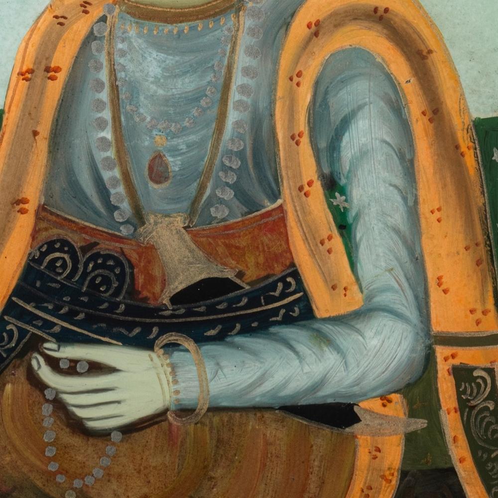 Indian Reverse Glass Painted Portrait of Nobleman For Sale 1