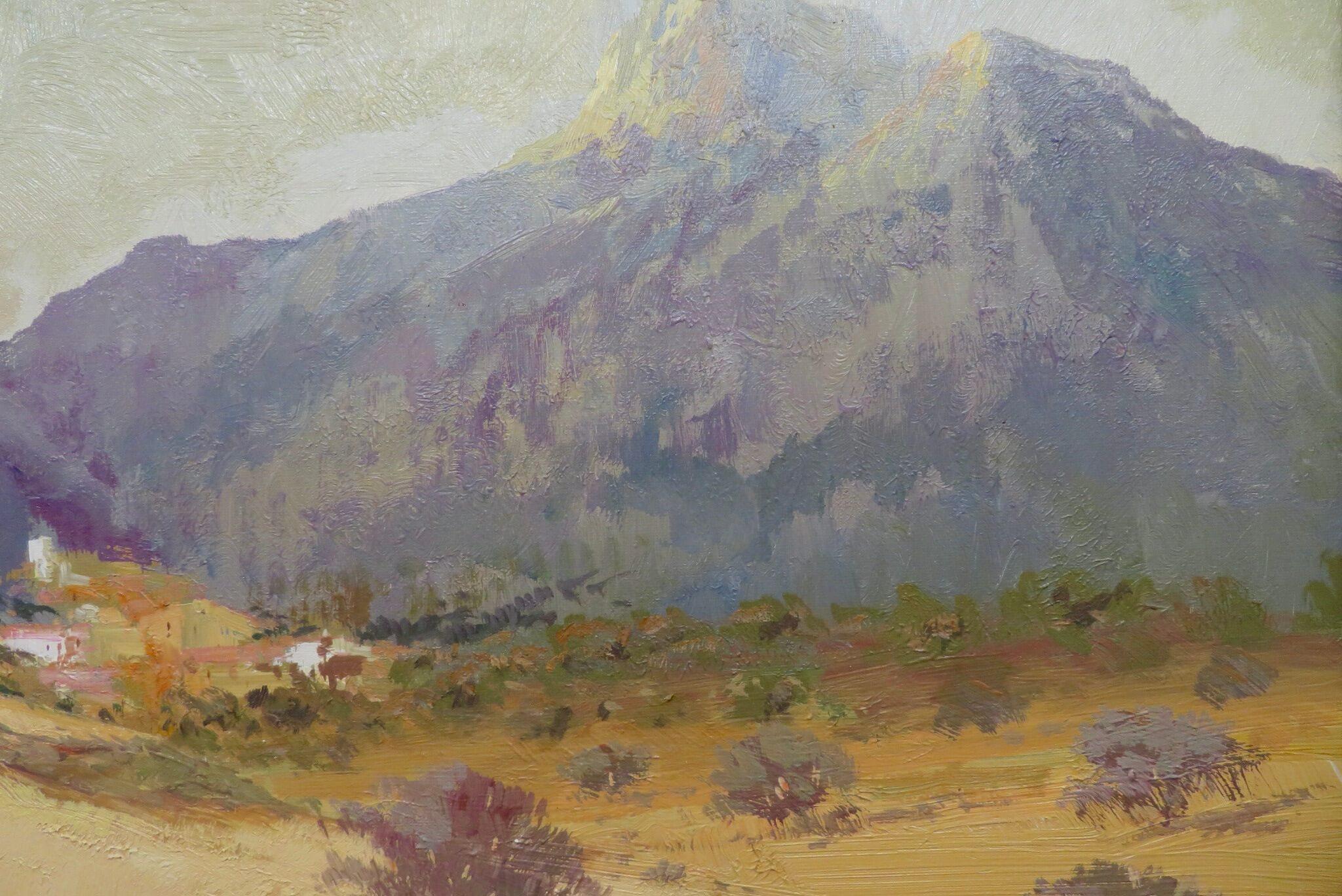 Undeutlich signiert 20. Jahrhundert SPANIEN Impressionist Ölgemälde WHEAT FIELDS im Angebot 2