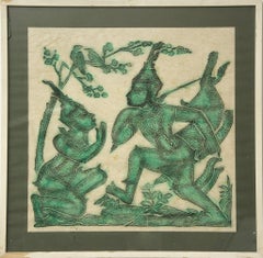 Vintage Indonesian scene - Original Batik - 1970s