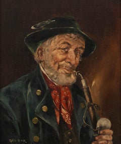 Inge Gruber - Olio del XX secolo incorniciato, Ritratto di un gentiluomo bavarese