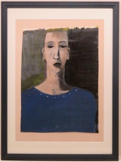 INTERESTING Modernist Mid / Late 20thC Female Head Study Portrait OIL PAINTING