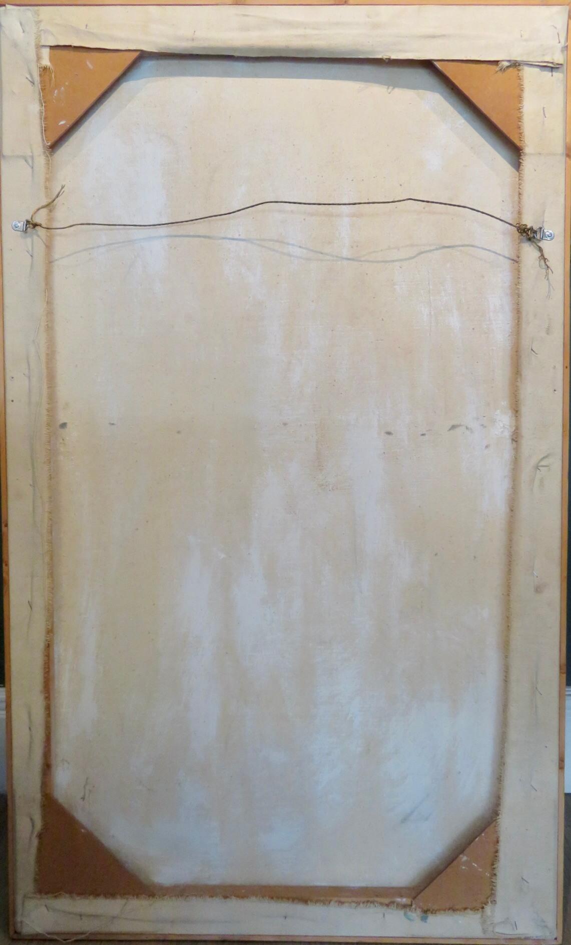 INTERESTING SIGNED 1970s Full Length PORTRAIT OF A LADY oil painting UNUSUAL ! - Painting by Unknown