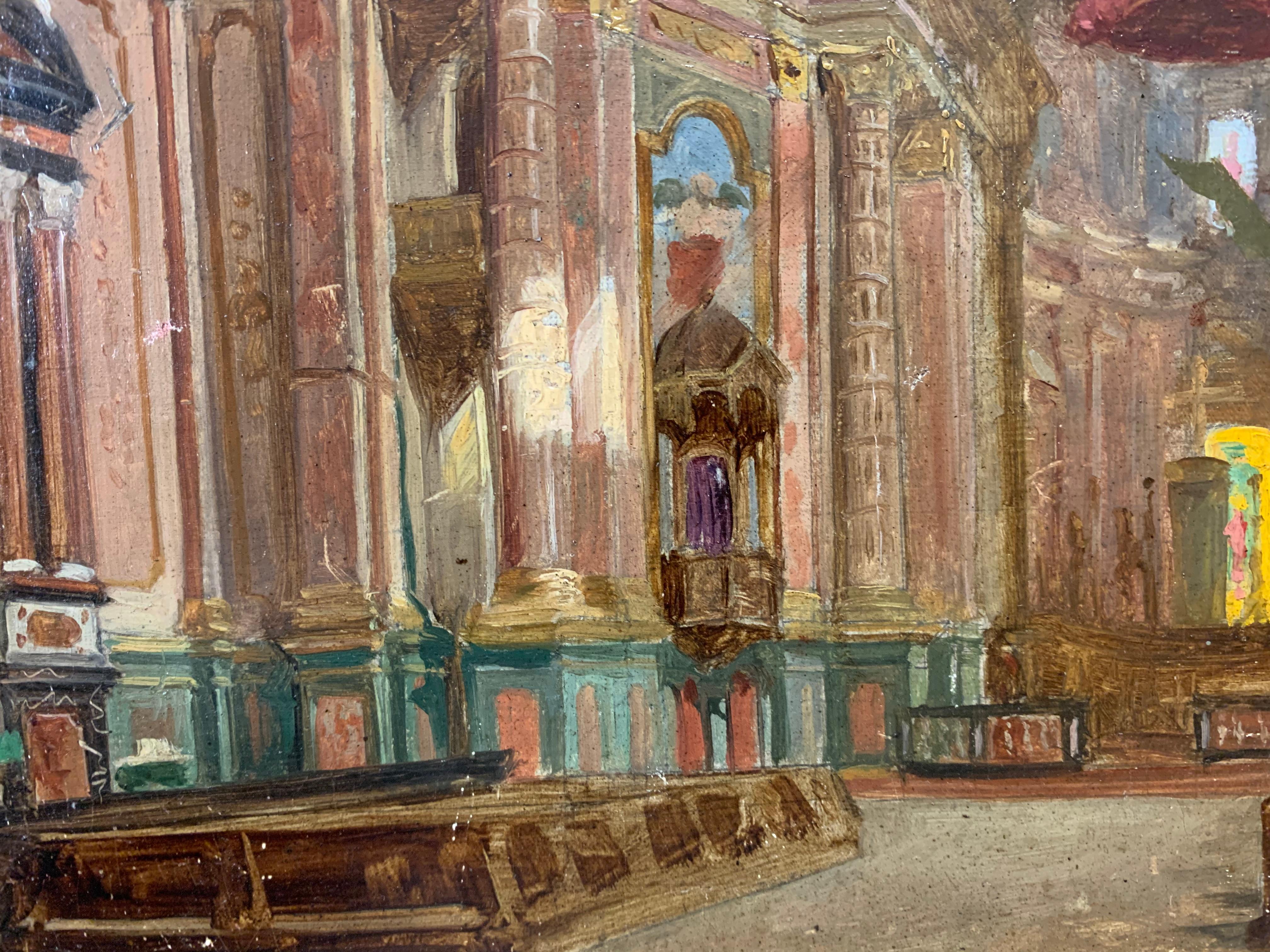Interior of a church. Late 19th - early 20th century. Italian school. 2