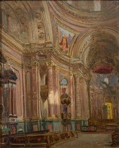 Interior of a church. Late 19th - early 20th century. Italian school.